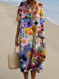 Women's Floral Print V-Neck Dress