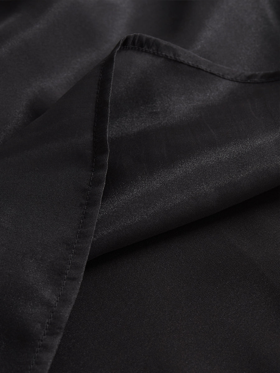 Elegant Black Chiffon High Neck Blouse