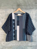 Vintage Polka Dot Geometric Women's Linen T-shirt