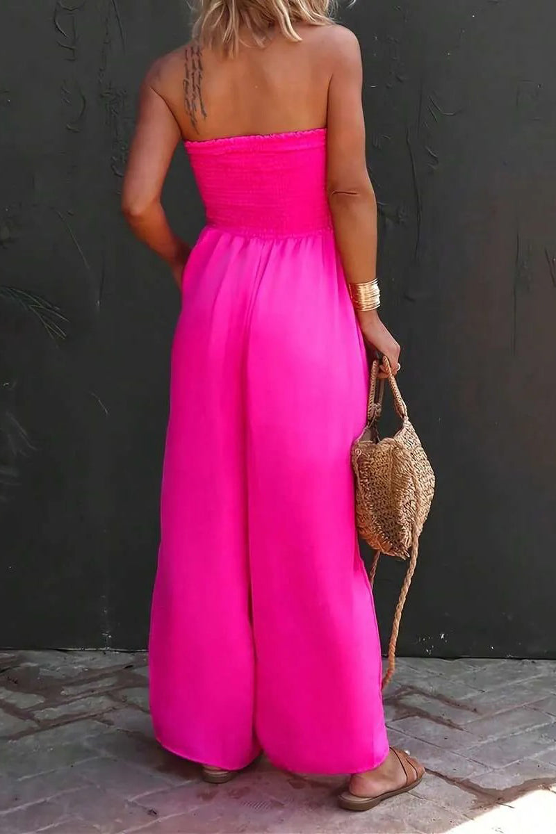 Women's Casual Vacation Stretch Strapless Jumpsuits