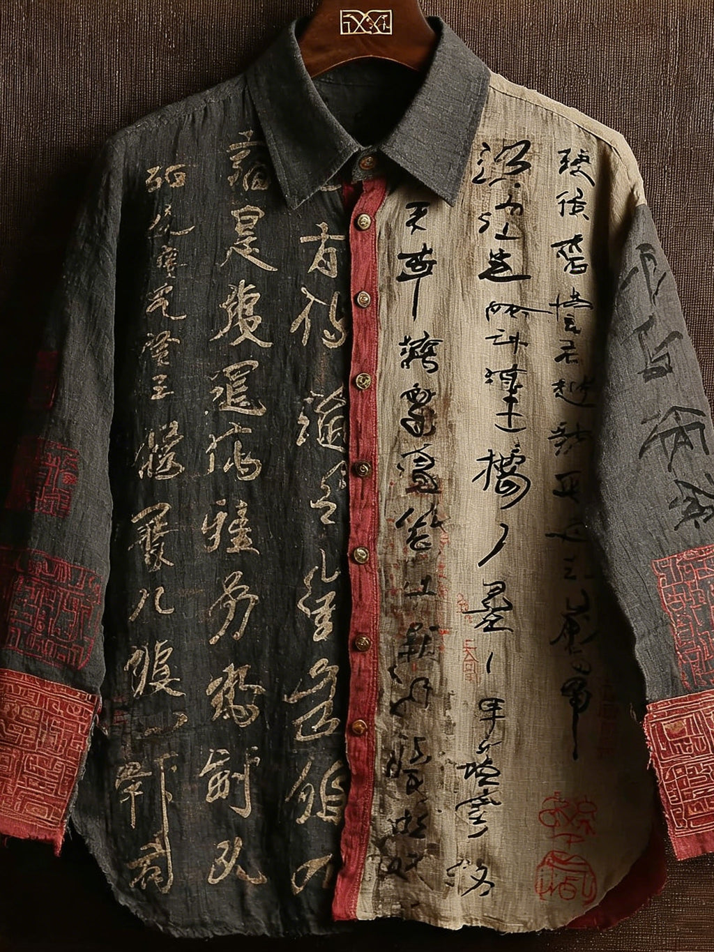 Calligraphy Art Pattern Casual Shirt