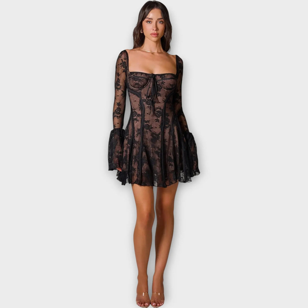 The Romantic Dress with Lace and Sheer Effect