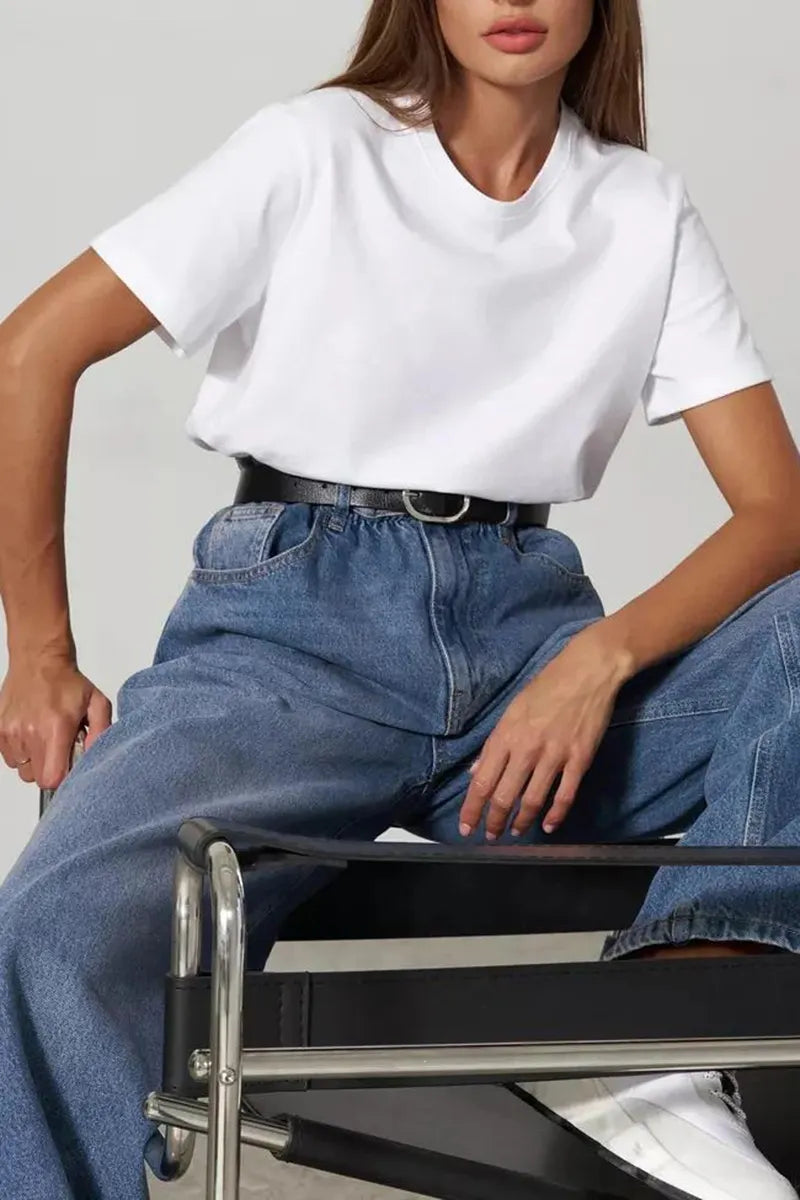 Women's Casual Commuter Versatile Crewneck Short Sleeve T-Shirt