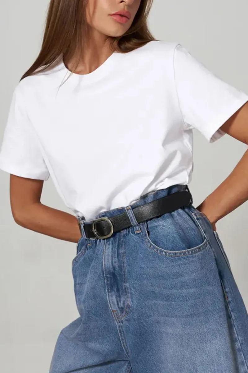 Women's Casual Commuter Versatile Crewneck Short Sleeve T-Shirt