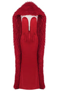 Mesh Insert Tassel Maxi Dress Red
