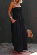 Women's Casual Vacation Stretch Strapless Jumpsuits