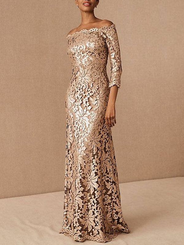 One-shoulder lace hollow temperament women's dress