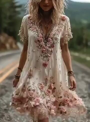 Boho Floral Printed Dress