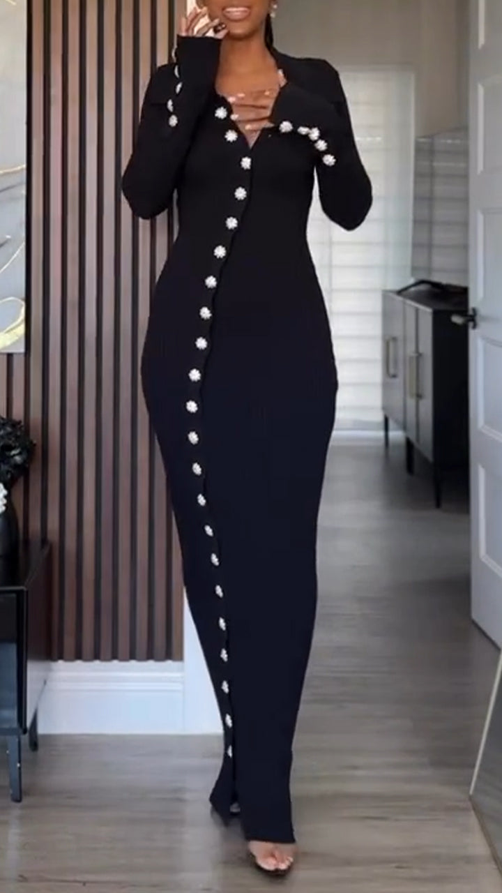 Ladies Lapel Breasted Slim Fit Casual Dress