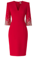Crystal Short Sleeve Dress Red