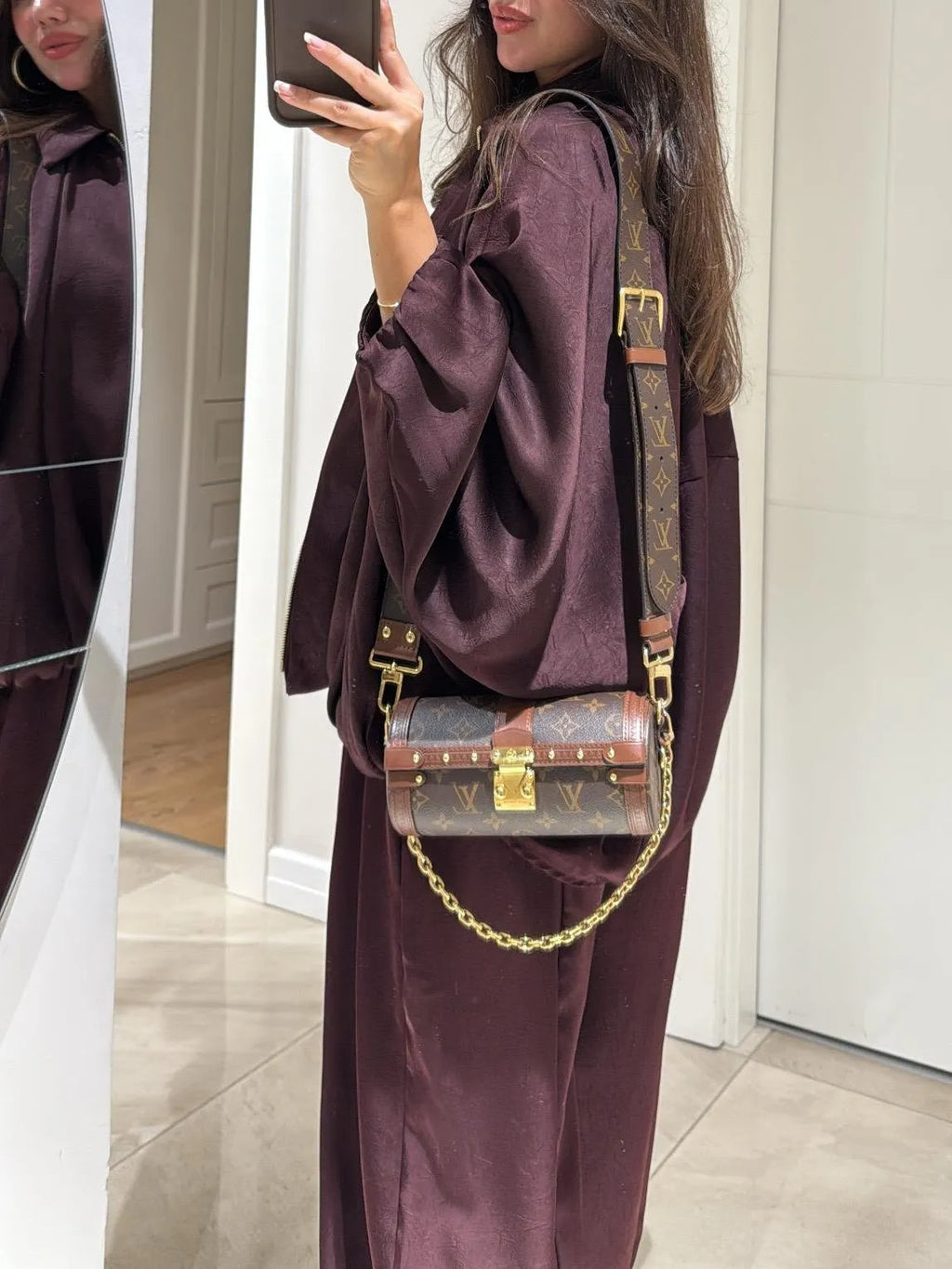 Brown Jacket + Drawstring Pants Casual Two-piece Suit