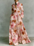 Women's Vintage print Elegant Romantic Vacation Maxi Dress