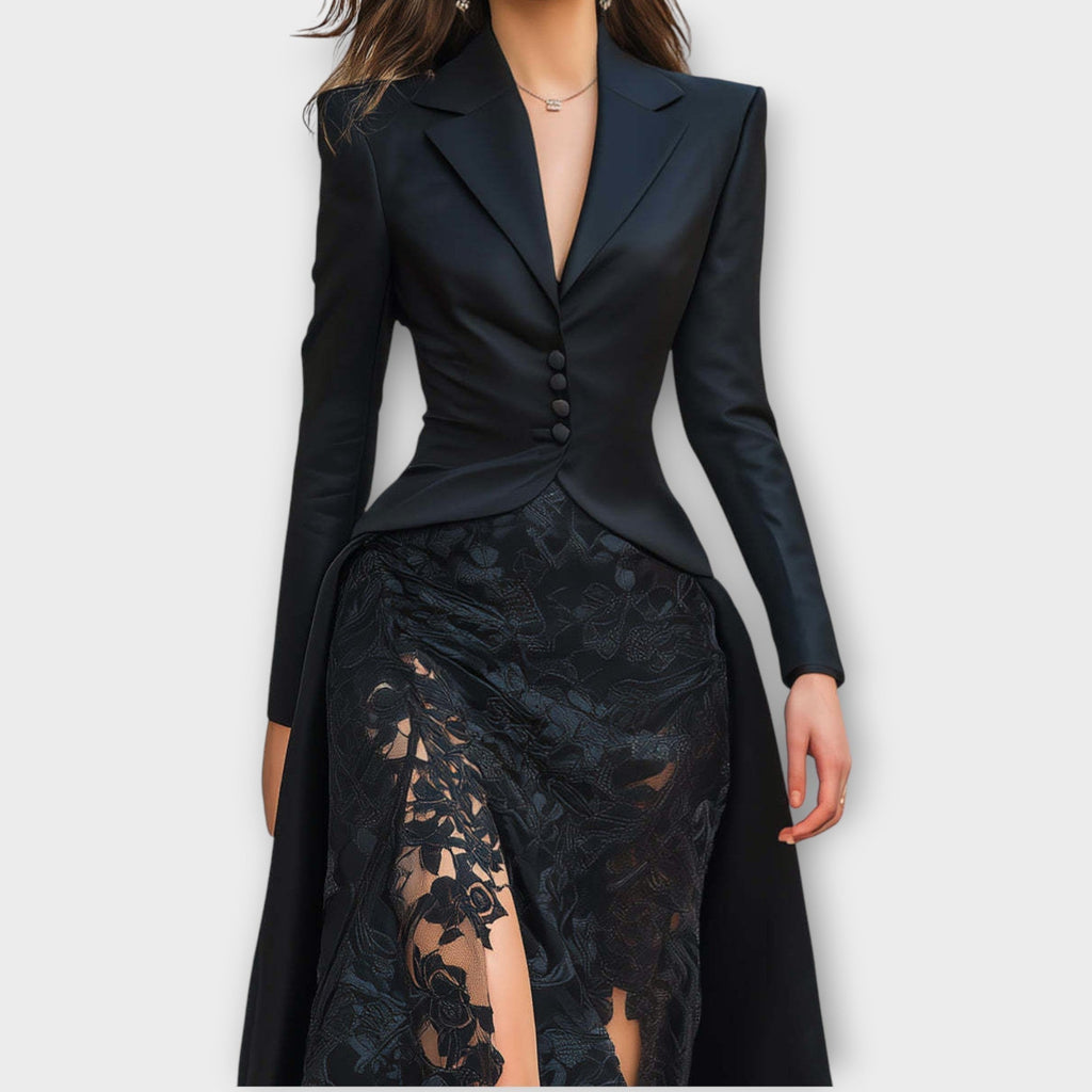 Luxe Satin Lace Gown