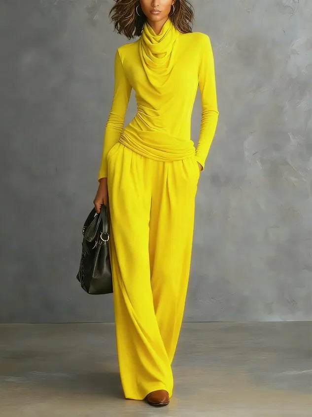 Casual Plain Wide Leg Pants