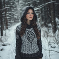 Women's Vintage Viking Totem Celtic Knot Pocket Hooded Sweater
