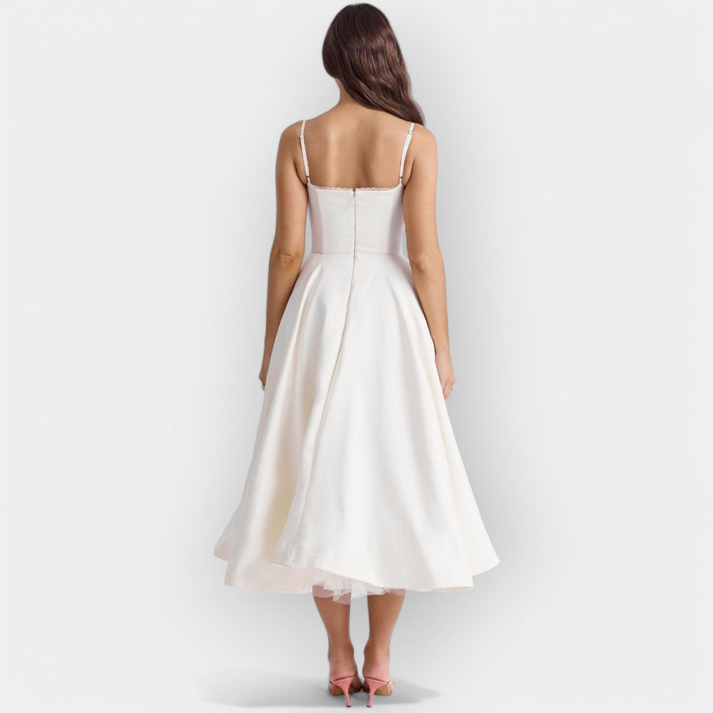 Simple White Midi Dress