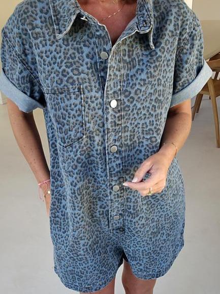 Jini Jeans Playsuit Blue Leo
