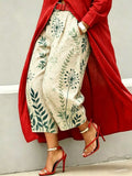 Women's Vintage Ethnic-print Artistic-print Jeans With Pockets