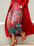 Women's Vintage Ethnic-print Artistic-print Jeans With Pockets