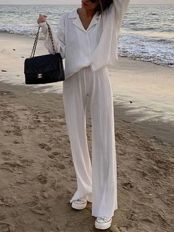 Textured Loose Casual Suit