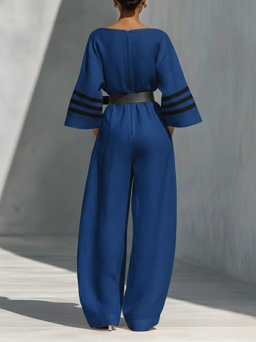 Loose And Comfortable Linen And Cotton Jumpsuit