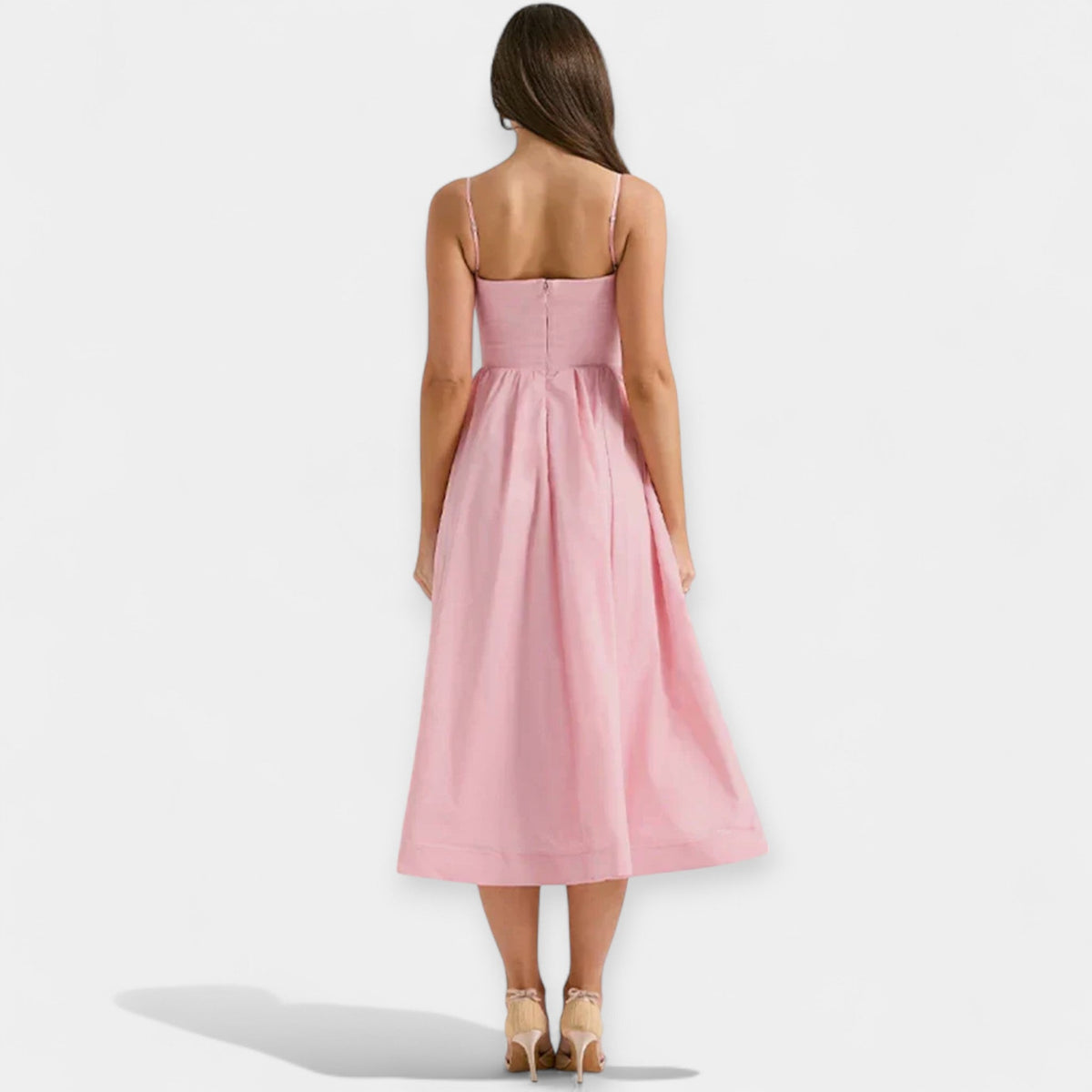 Mini Dress with Round Neckline and Straps