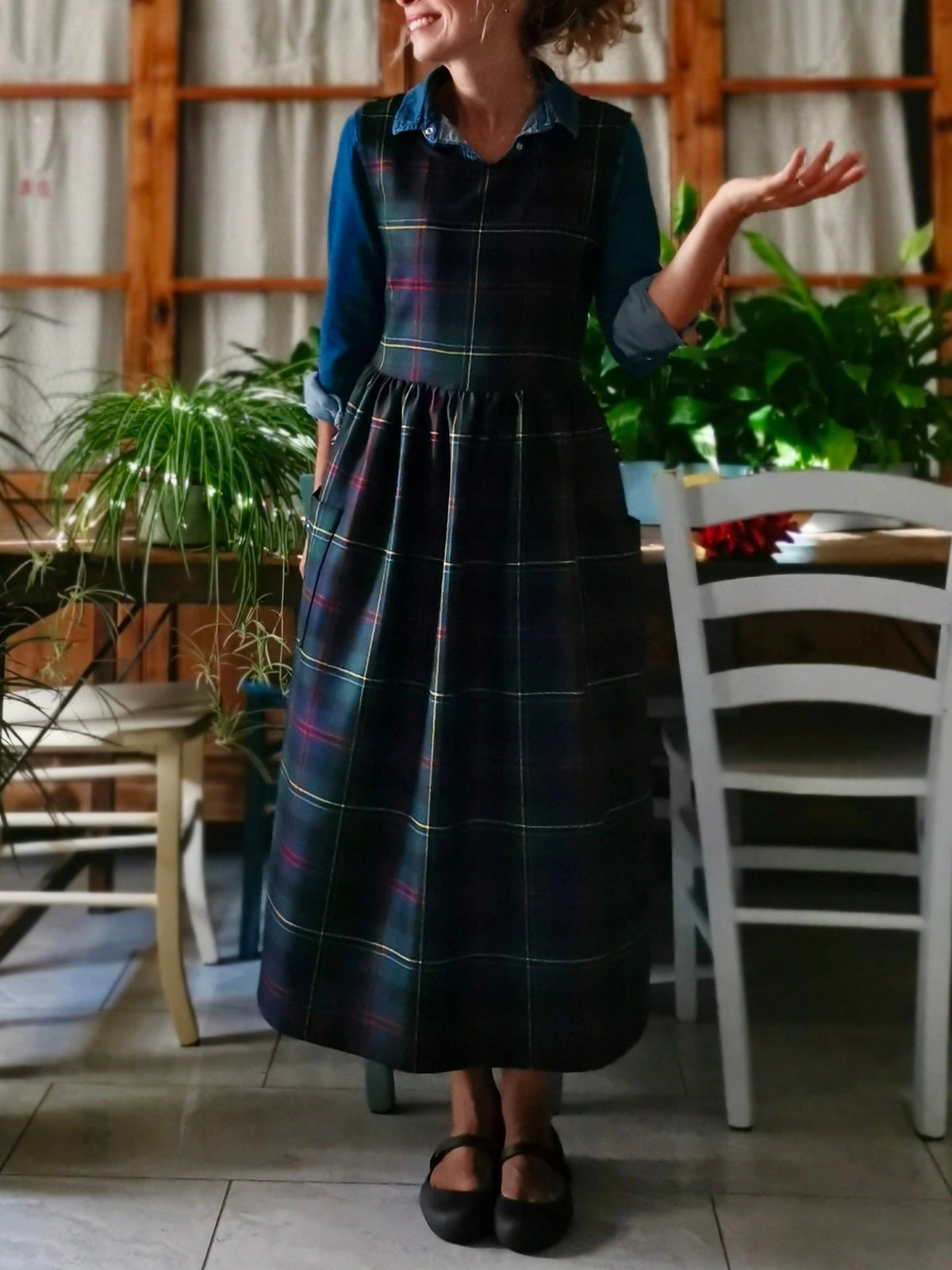 Blue, Green and Red Tartan Apron