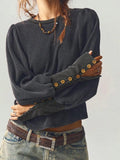 Casual Warm Textured Knit Puff Sleeve Top