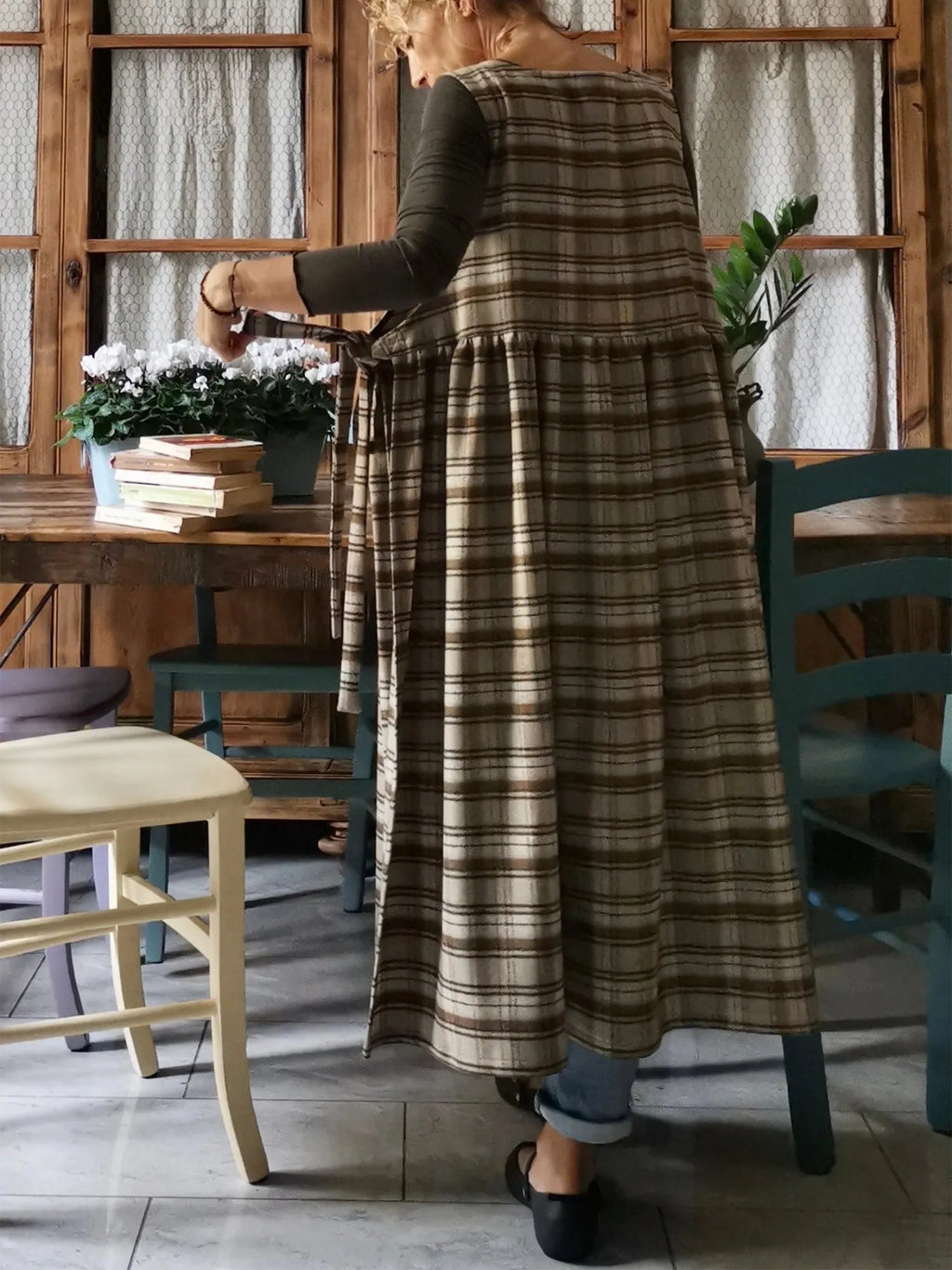 Brown Tartan Apron