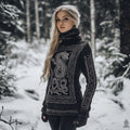 Viking Dragon Pattern Turtleneck Knit Sweater