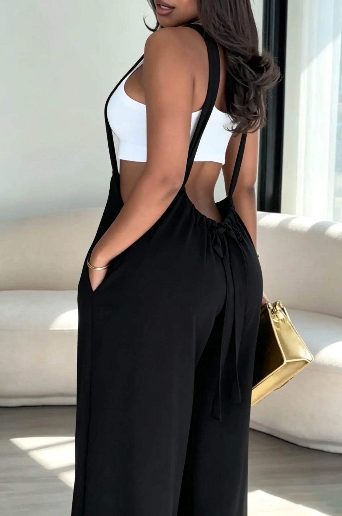 Women's Summer Daliy Casual Adjustable Strap Wide Leg Overalls