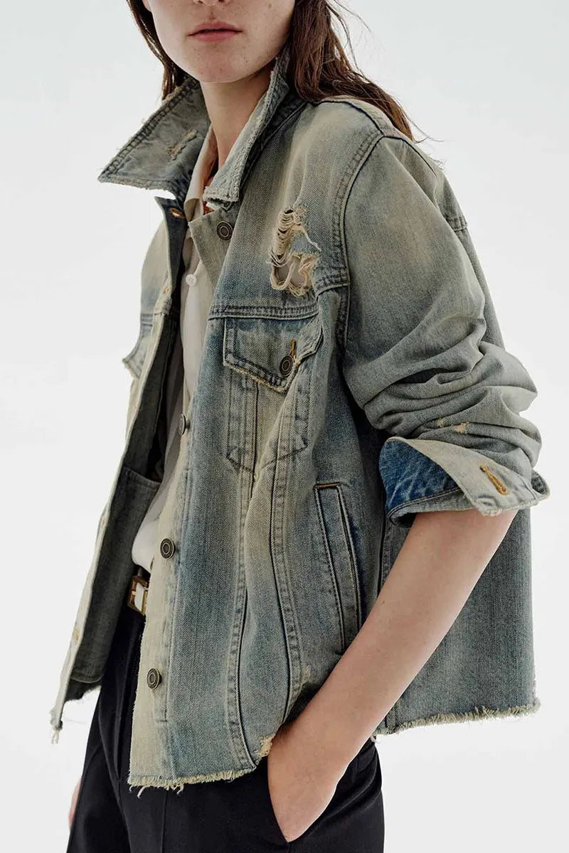 Women's Antique Wash Denim Jacket
