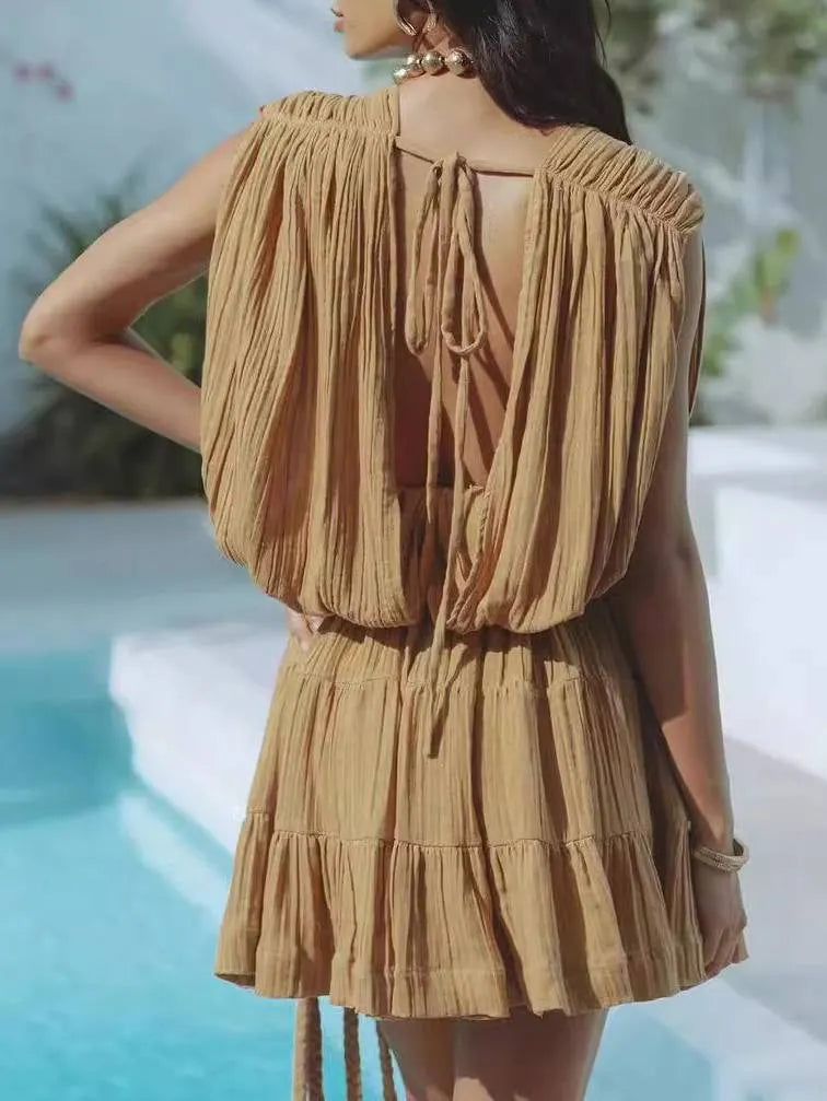 Waist Tie Mini Dress
