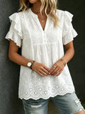 Women's Casual Cut-Out Floral Shirt