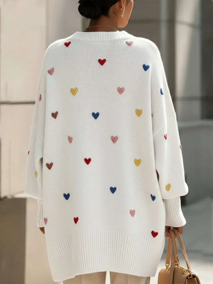 Sweater with a heart pattern
