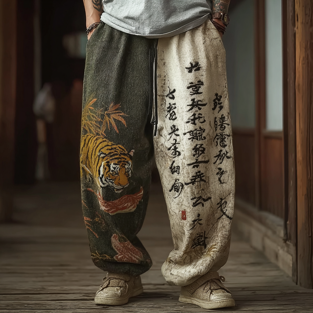Japanese Art Retro Style Casual Knitted Long Pants