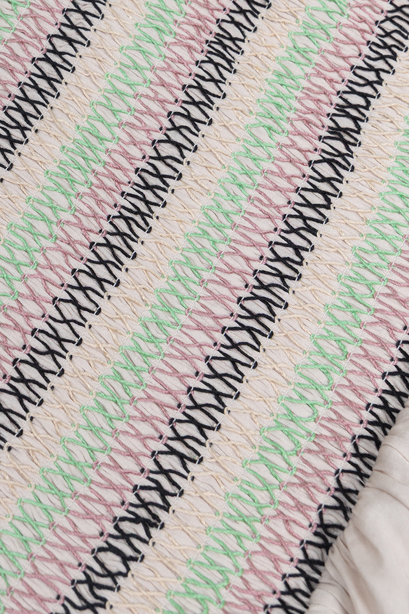 Multi-Color Smocking Maxi Dress