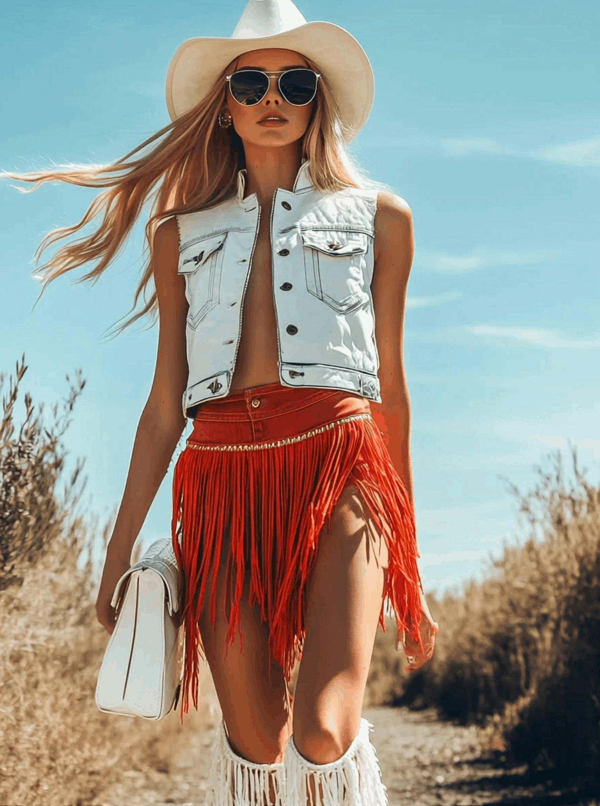 【24-hour shipping out】Western Retro Red Washed Cotton Ribbon Tassel Shorts