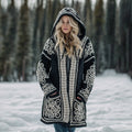 Women's Viking Celtic Knot Cozy Warm Knit Hooded Jacket