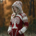 Christmas Viking Tree Of Life Women's Knit Hooded Sweater