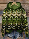 Forest Elf Inspired Crochet Cozy Knit Hoodie