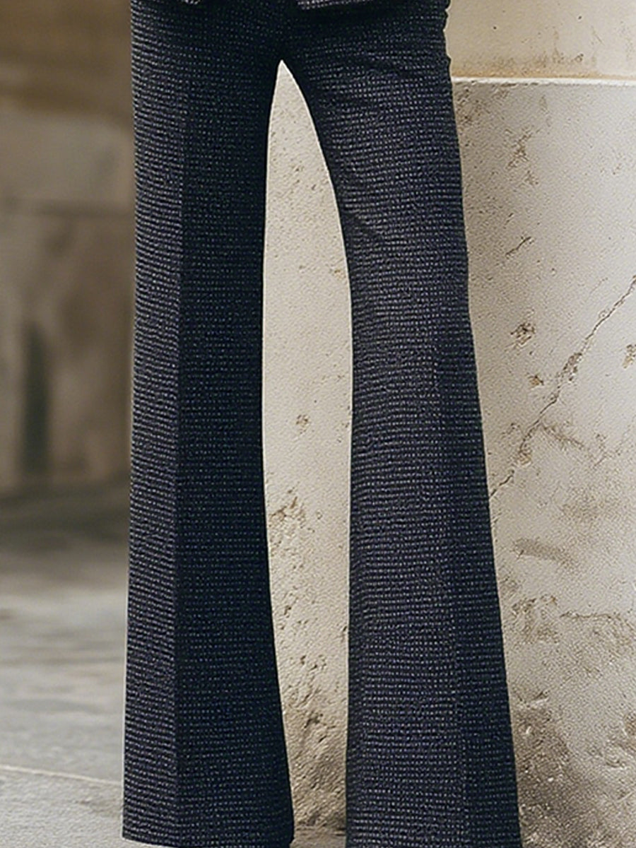 Midnight Blue Textured Double-Breasted Suit