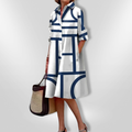 Midi Dress with Geometric Pattern