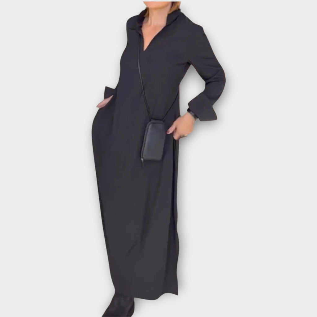 Relaxed Collar Maxi Dress