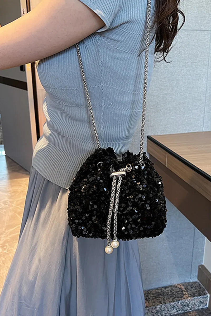 Women's Fashion Statement Sequin Crossbody Evening Bag