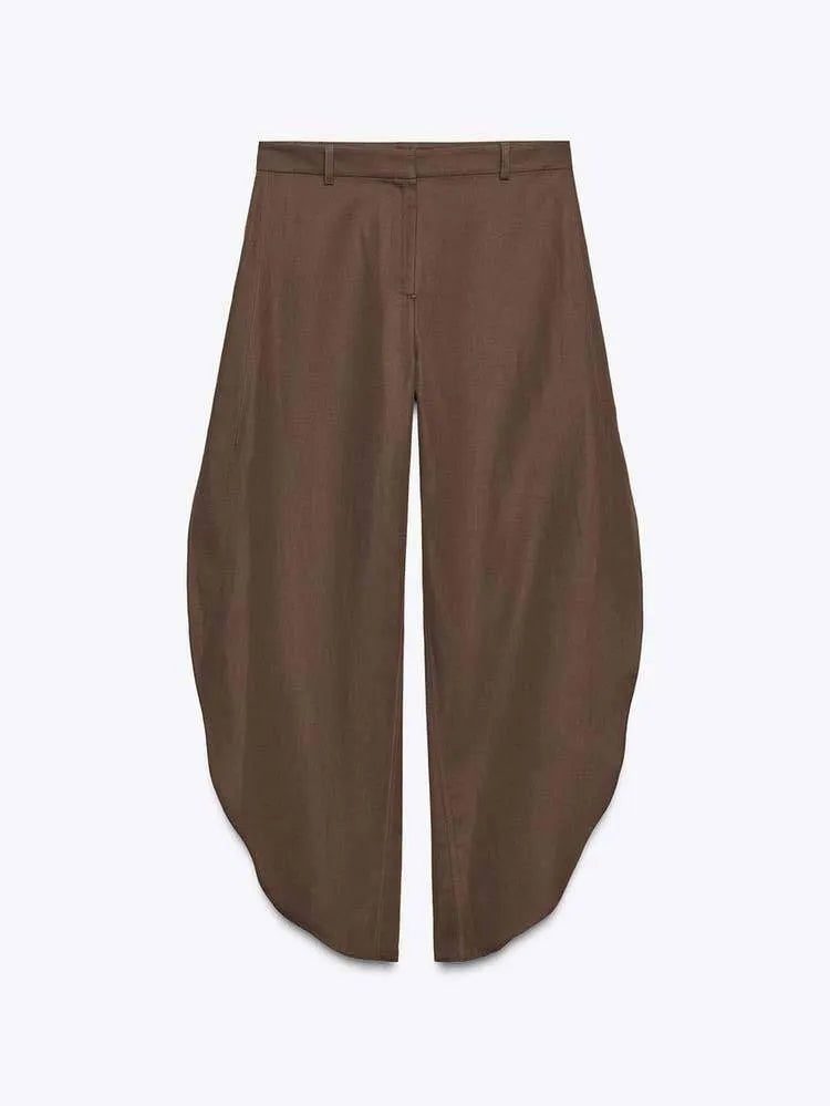 Oblique Collar Off-shoulder bodysuits And Side Slits Wide Leg Pants Suit- Pants