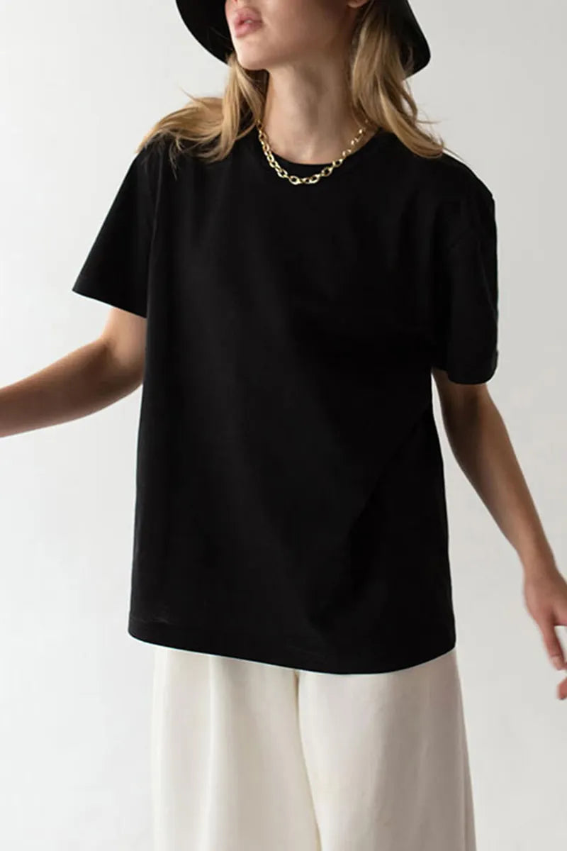 Women's Casual Commuter Versatile Crewneck Short Sleeve T-Shirt