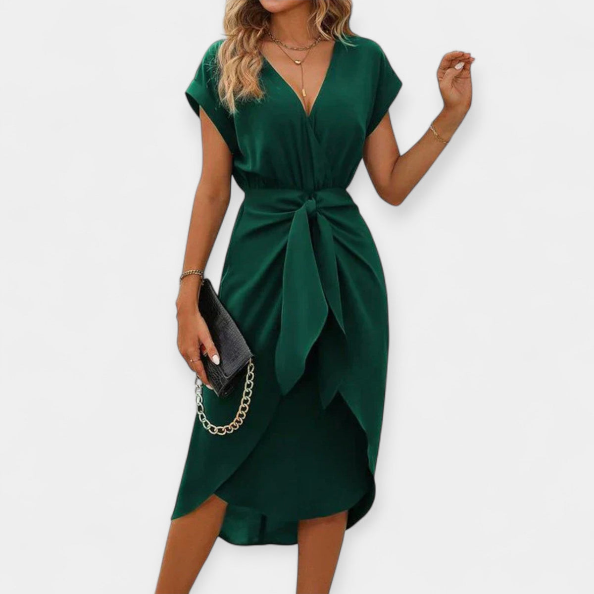 Green Midi Dress with Style