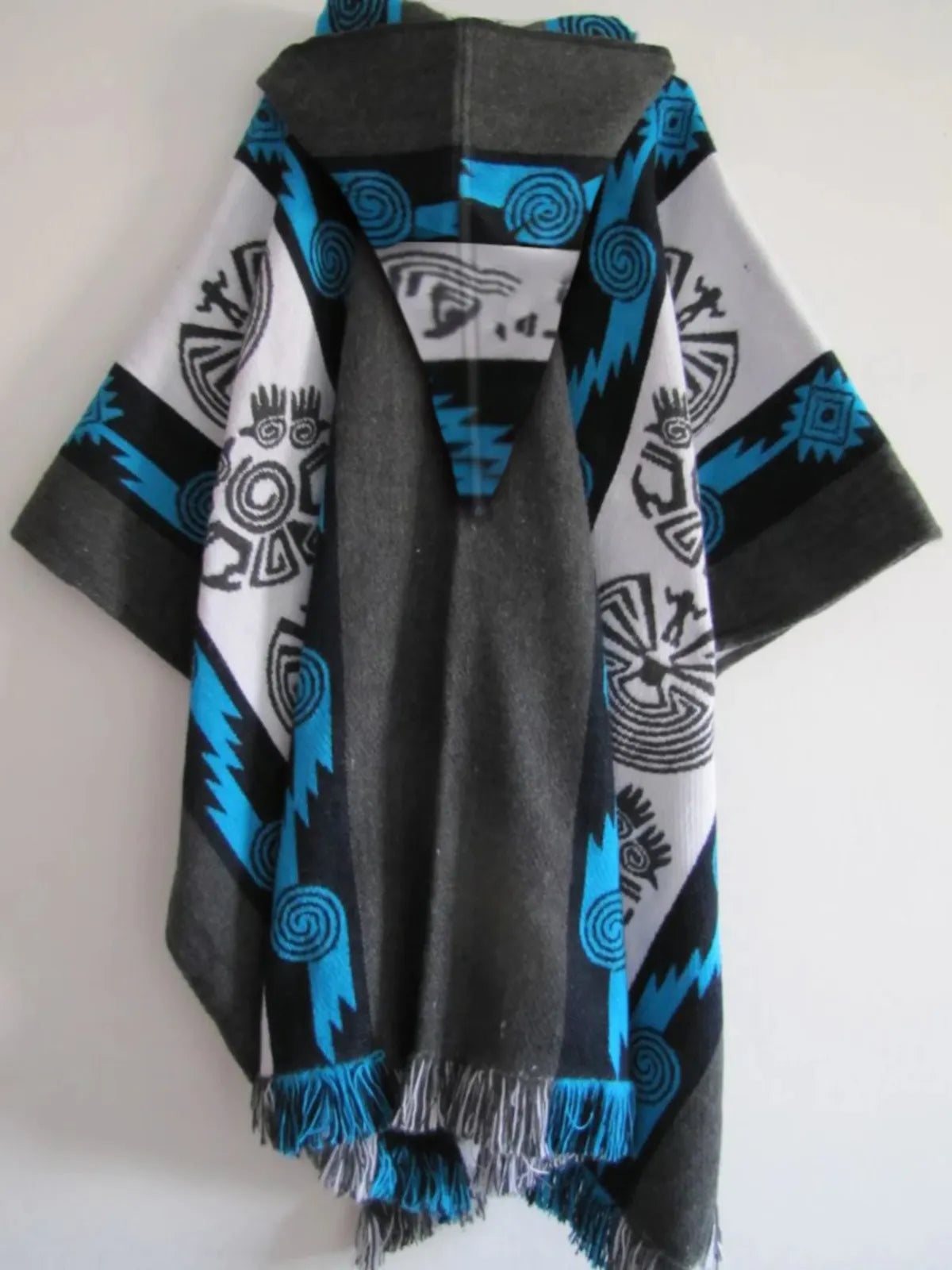 Ethnic Print Hooded Cape 986e