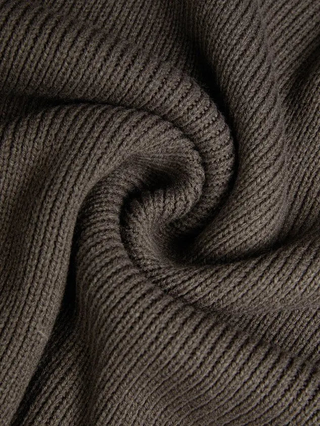Casual Color Block Turtleneck Sweater with Sheer Ruffle Cuffs